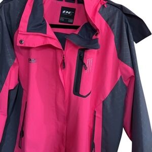 DC Diamond County Unisex XL Waterproof Jacket Gray Pink